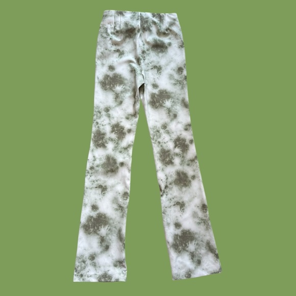 Zara Tie Dye High Waisted Kick Flare Split Leggings - Green - Size Medium - Picture 2 of 8